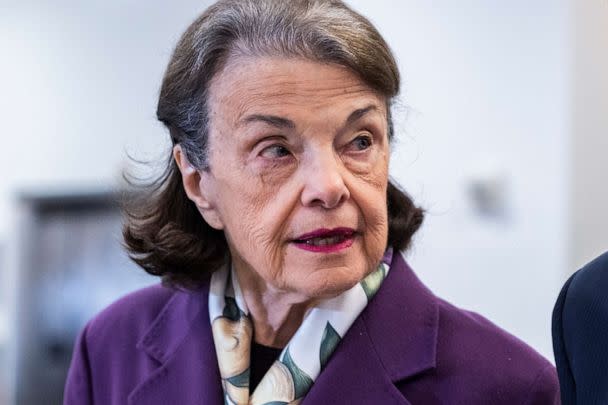 PHOTO: Sen. Dianne Feinstein is seen in the U.S. Capitol subway, Feb. 15, 2023, in Washington. (Tom Williams/CQ-Roll Call, Inc via Getty Images)