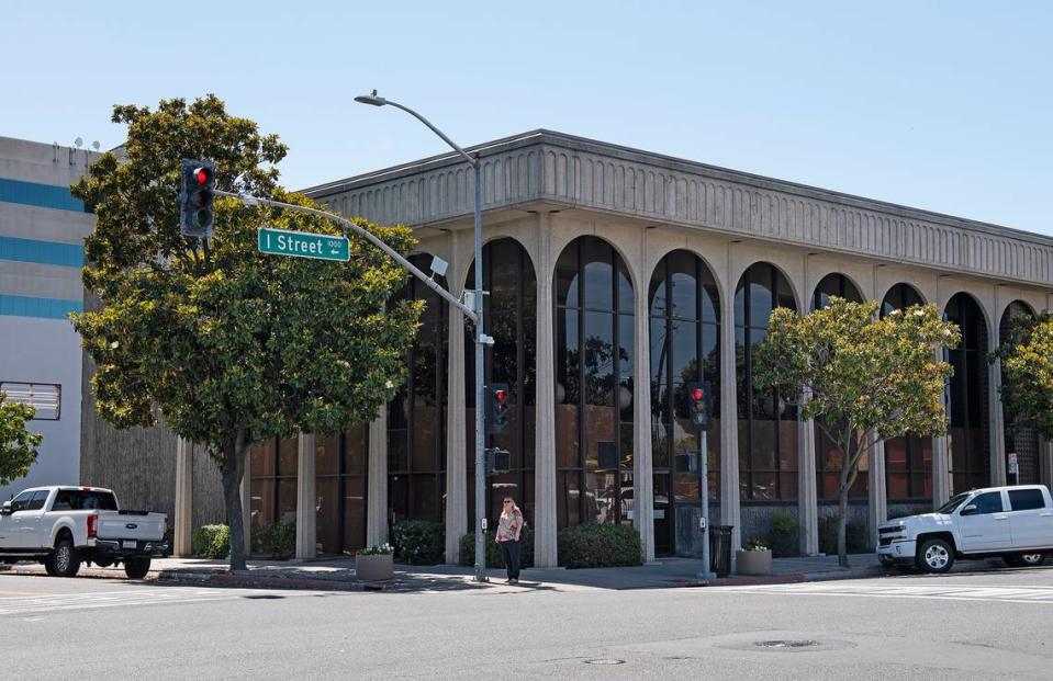 Future home of the W. Stuart C. Steakhouse restaurant at Tenth and I Streets in Modesto, Calif., Friday, May 3, 2019. The property was formerly World Savings Bank. Andy Alfaro/aalfaro@modbee.com