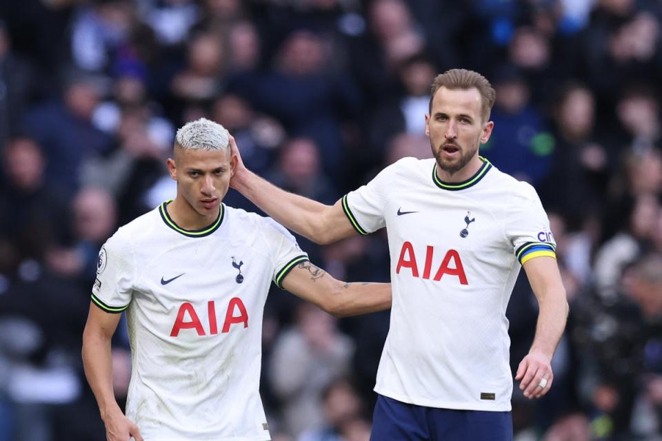 Richarlison will step up in Harry Kane’s absence this weekend (Tottenham Hotspur FC via Getty Images)