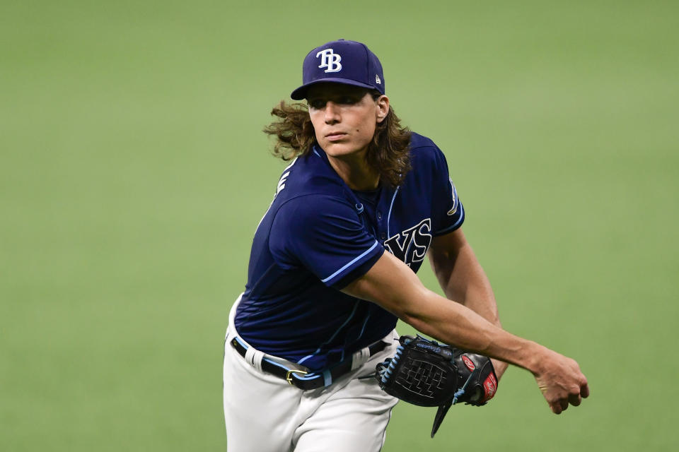 光芒隊王牌投手Tyler Glasnow 。(Photo by Douglas P. DeFelice/Getty Images)