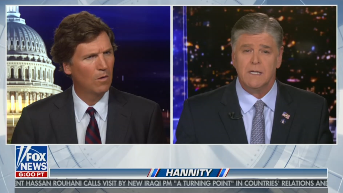 Hannity Refutes Carlsons Bezos Argument Then Apologizes After Awkward Interaction 9125