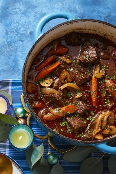 <p>Though this easy beef bourguignon looks impressive, it's super simple to put together. You'll be making this warm and cozy dish all winter long.</p><p><a href="https://www.womansday.com/food-recipes/food-drinks/a25361271/easy-beef-bourguignon-recipe/" rel="nofollow noopener" target="_blank" data-ylk="slk:Get the Easy Beef Bourguignon recipe.;elm:context_link;itc:0;sec:content-canvas" class="link "><em><strong>Get the Easy Beef Bourguignon recipe. </strong></em></a></p>