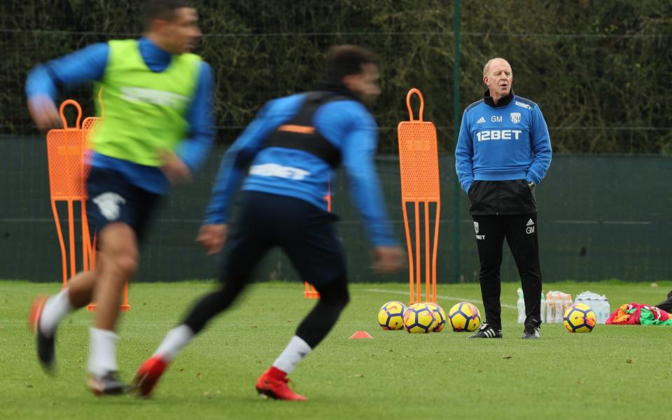 Gary Megson puts West Brom through their paces during a training session - West Bromwich Albion FC