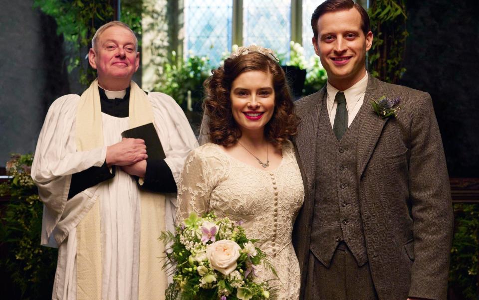 James (Nicholas Ralph) and Helen (Rachel Shenton) enjoyed a markedly un-TV-like disaster-free wedding day - Helen Williams/Television Stills