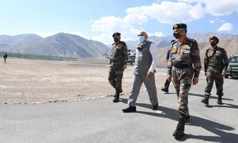 Narendra Modi visits Ladakh.