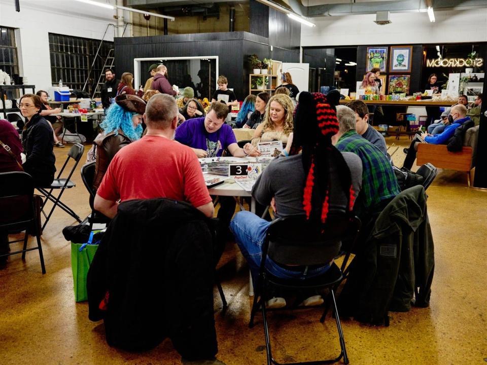 Game fans gathered at the Stockroom East for PopiCon in 2023. The board game event takes place Feb. 3, 2024, at Century Center in South Bend.