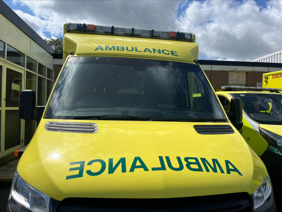 An ambulance from the Northern Ireland Ambulance Service (NIAS) outside their HQ in Belfast. Eleven on-duty ambulance staff were assaulted over an 