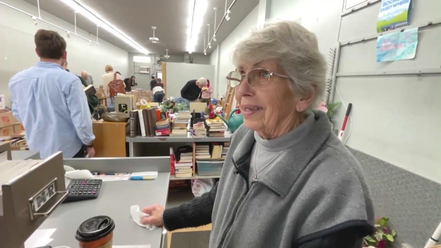 Karen Kropp will be closing the bookstore she has operated for over 30 years, citing unsustainable living costs in California. (KTLA)