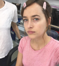 <p>The <i>50 Shades of Grey </i>star posted a makeup-free selfie on set that had fans buzzing. “Tired or not, you’re beautiful,” one fan wrote. Nobody likes looking tired, but it’s sort of a compliment, right? “You are even more beautiful without makeup,” another said. Regardless of the backhanded compliments, we appreciate a <i>true</i> no makeup selfie, and Dakota Johnson is undeniably gorgeous. (Photo: Instagram)</p>