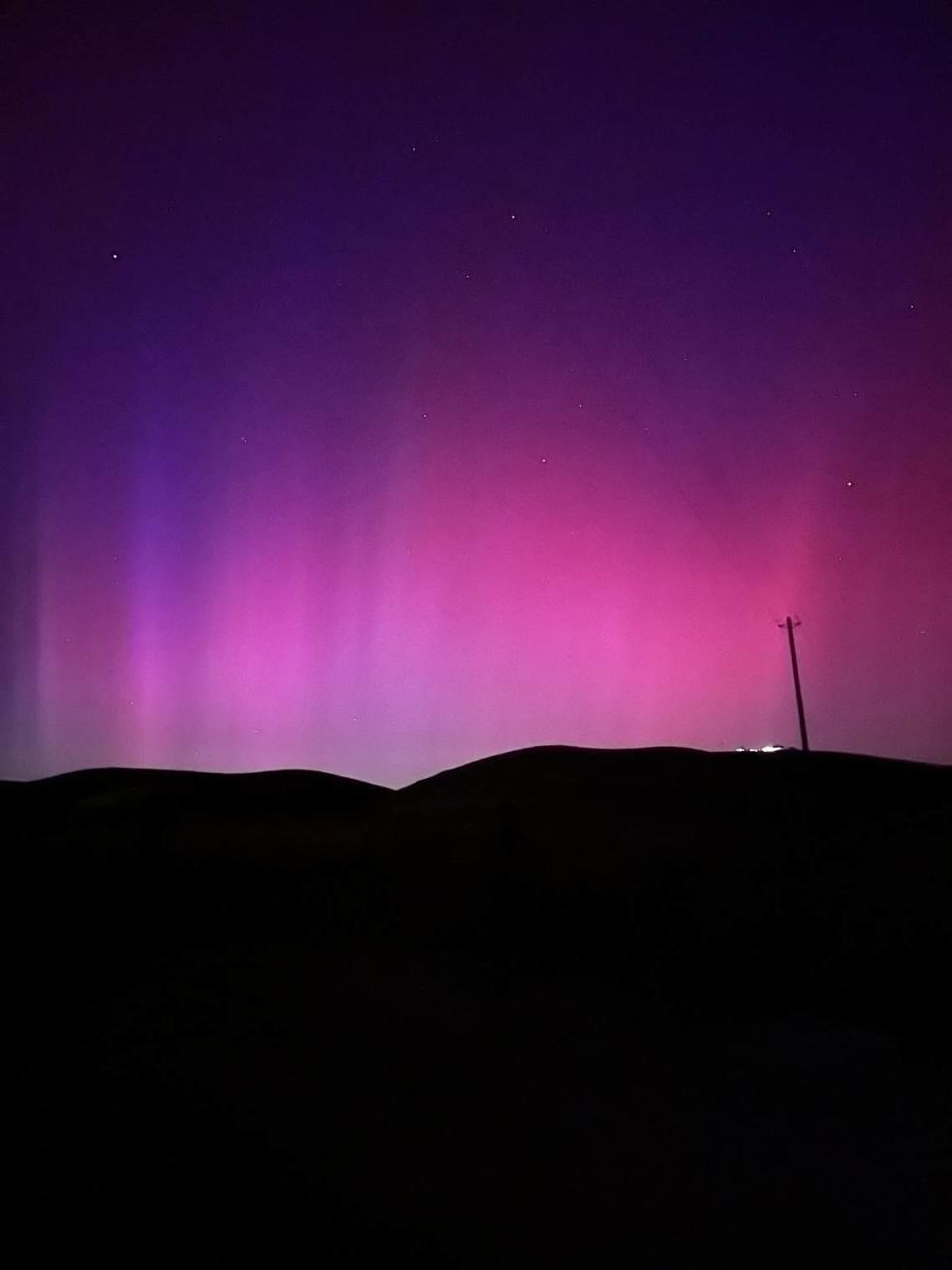Northern lights were visible from Highway 41 near Creston on May 11, 2024.