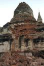 A damaged pagoda is seen after an earthquake in Bagan, Myanmar August 24, 2016. REUTERS/Stringer