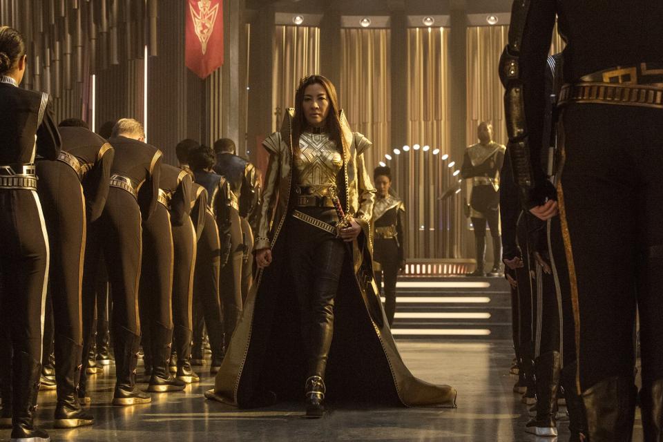 "Vaulting Ambition" -- Episode 112 -- Pictured: Michelle Yeoh as Philippa Georgiou of the CBS All Access series STAR TREK: DISCOVERY. Photo Cr: Ben Mark Holzberg/CBS Ã‚Â© 2017 CBS Interactive. All Rights Reserved.