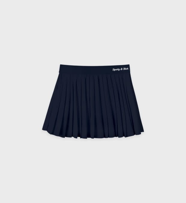 <p>Classic Logo Printed Skirt, $105, <a href="https://www.sportyandrich.com/products/pleated-tennis-skirt-navy" rel="nofollow noopener" target="_blank" data-ylk="slk:available here;elm:context_link;itc:0;sec:content-canvas" class="link ">available here</a>.</p>