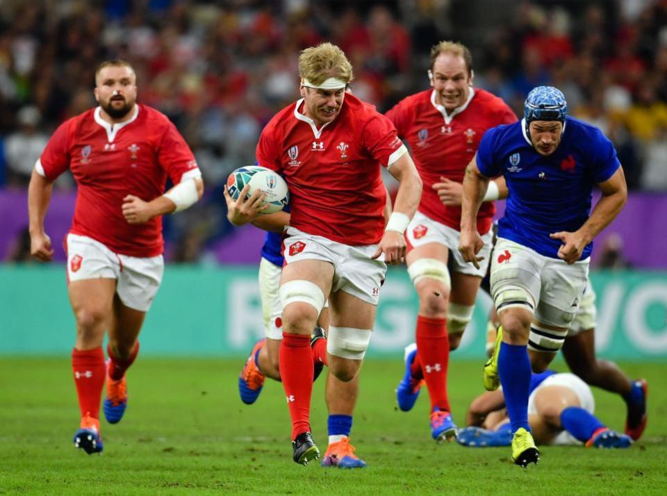 South Wales Argus: Aaron Wainwright charges through for a try in Wales' World Cup quarter-final win against France in 2019