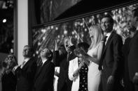 <p>Donald Trump and family celebrate after his acceptance speech at the RNC Convention in Cleveland, OH. on July 21, 2016. (Photo: Khue Bui for Yahoo News)</p>