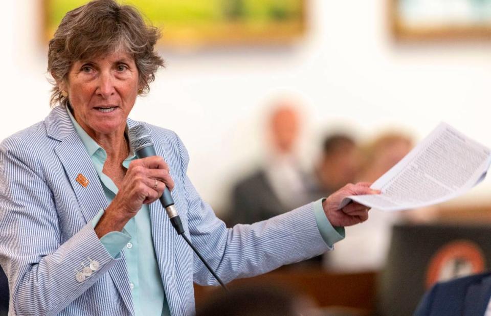 Rep. Pricey Harrison speaks against sports betting legislation during debate on SB 38 on Wednesday, June 22, 2022 in Raleigh, N.C. That bill failed to pass, but a new version is up for a vote in the 2023 legislative session.