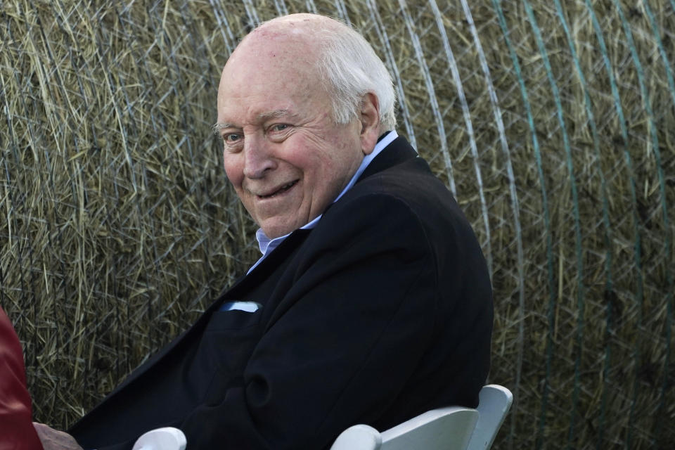 Former Vice President Dick Cheney watches he attends a primary Election Night gathering for his daughter, Rep. Liz Cheney, R-Wyo., Tuesday, Aug. 16, 2022, in Jackson, Wyo. Cheney lost to challenger Harriet Hageman in the primary. (AP Photo/Jae C. Hong)