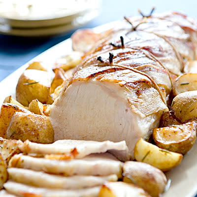 Maple-Mustard Pork Loin with Roasted Potatoes