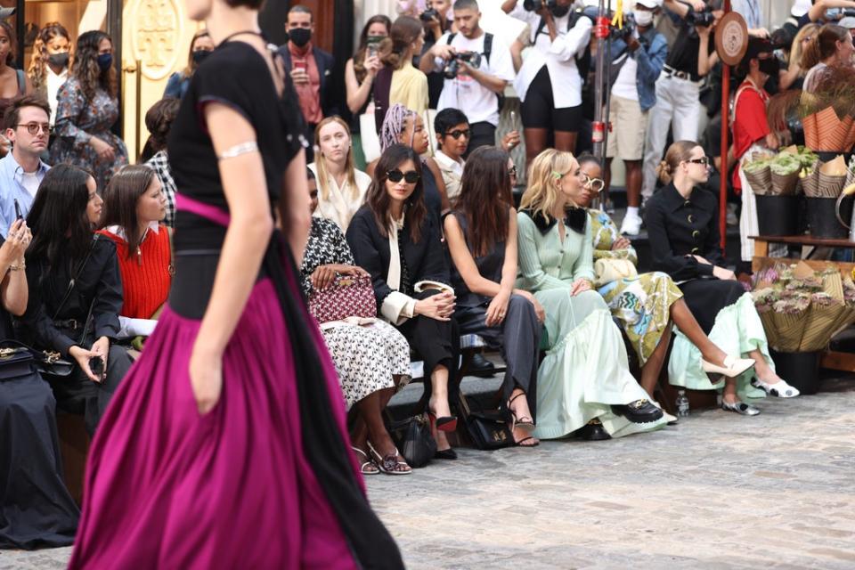 Gemma Chan sits FROW at Tory Burch (Getty Images for Tory Burch)