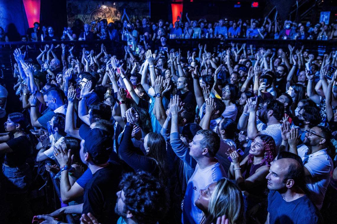 Fans enjoyed the music of the Scottish synth-pop band Chvrches on stage during a presentation at the Revolution Live music club in Fort Lauderdale on Wednesday, May 31, 2022.