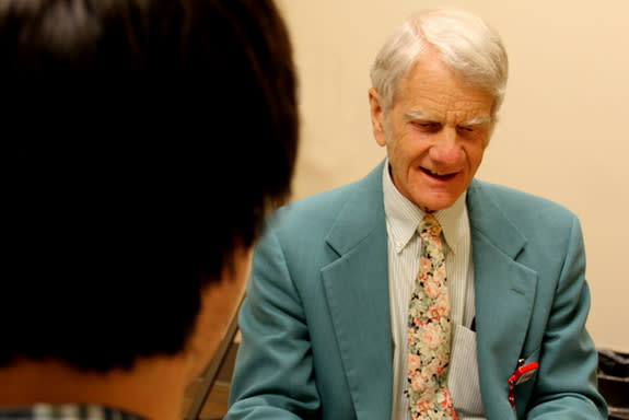 At the Nisonger Center at the Ohio State University Wexner Medical Center, Dr. Eugene Arnold meets with ADHD patient Jonah Jarvis. Arnold conducted a study finding that showed states with less sunlight had higher rates of patients diagnosed wit