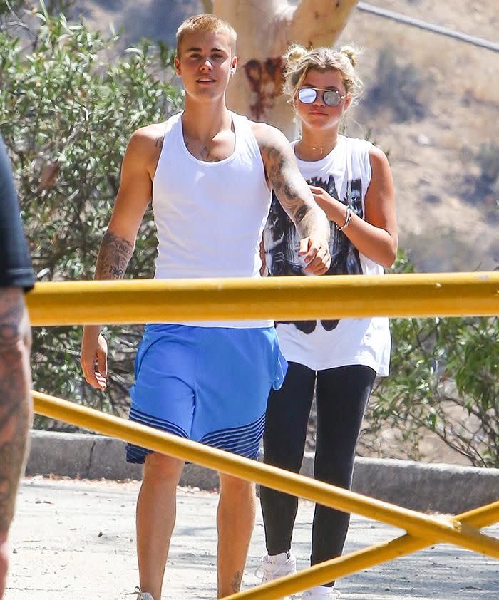 Justin Bieber and Sofia Richie. Source: Getty