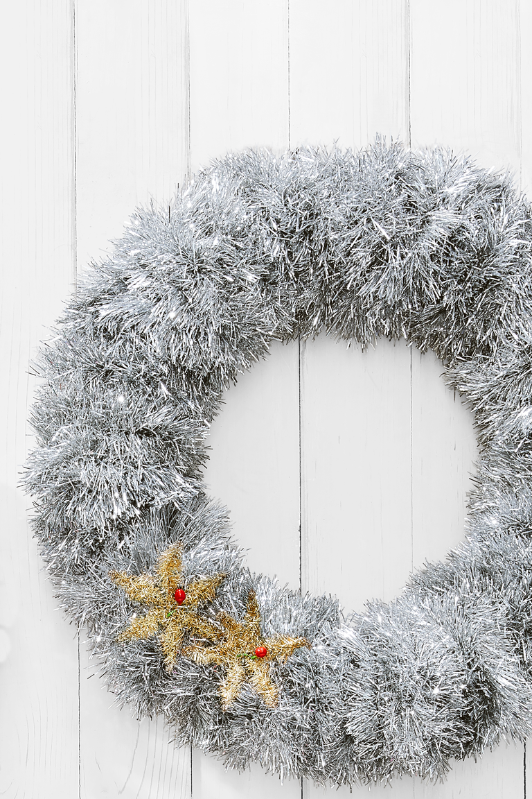 Fluffy Tinsel Wreath