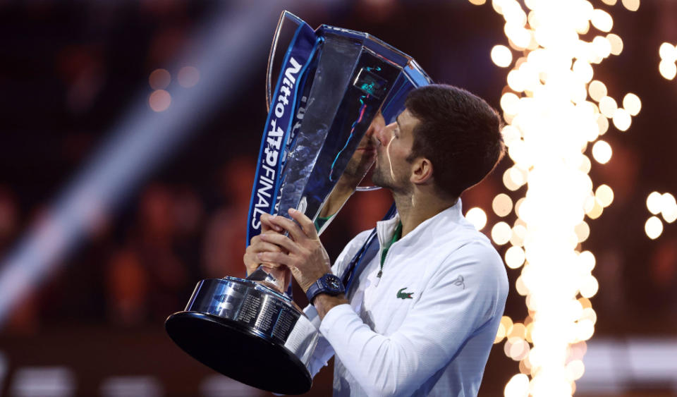 Novak Djokovic ATP Finals celebrations Credit: Alamy