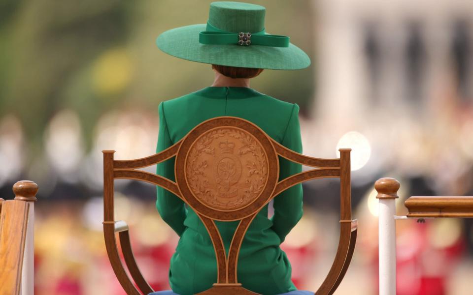 The Princess of Wales watching Trooping the Colour for The King's Birthday Parade - Sgt Donald C Todd/Army