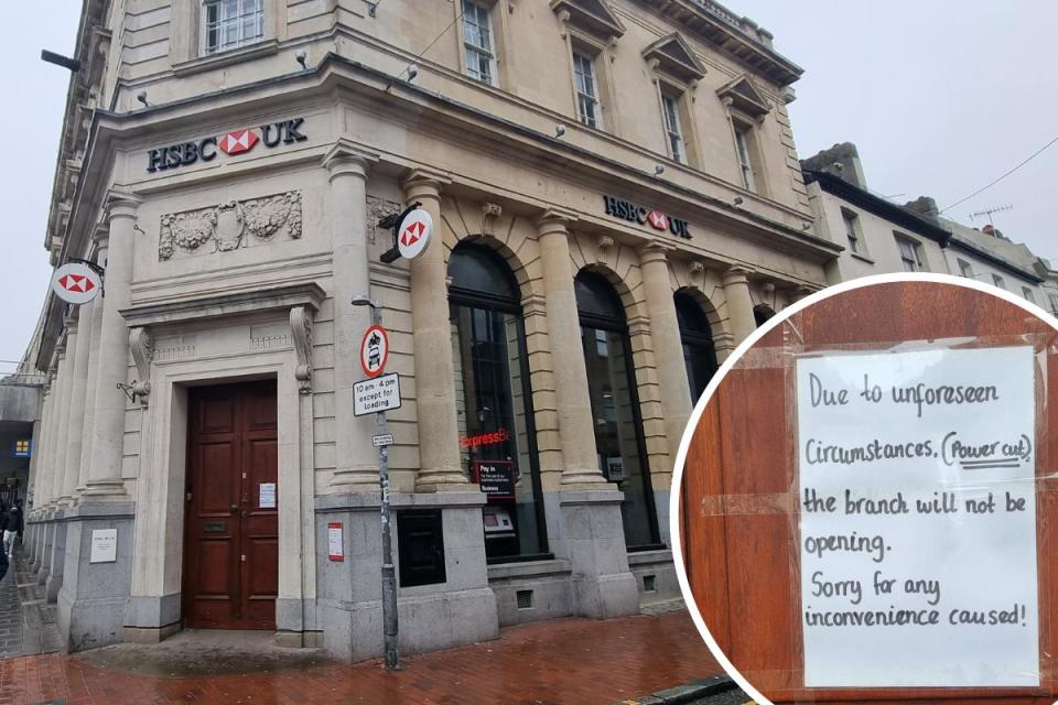 HSBC in Brighton is closed due to a power cut <i>(Image: NQ Staff)</i>