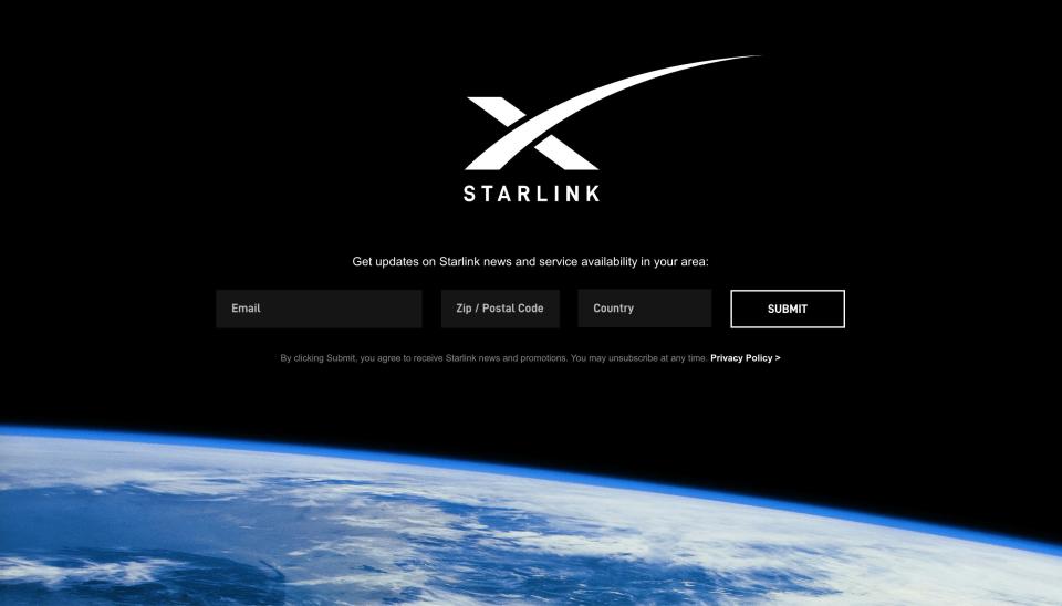 starlink satellite internet beta sign up website screenshot june 2020