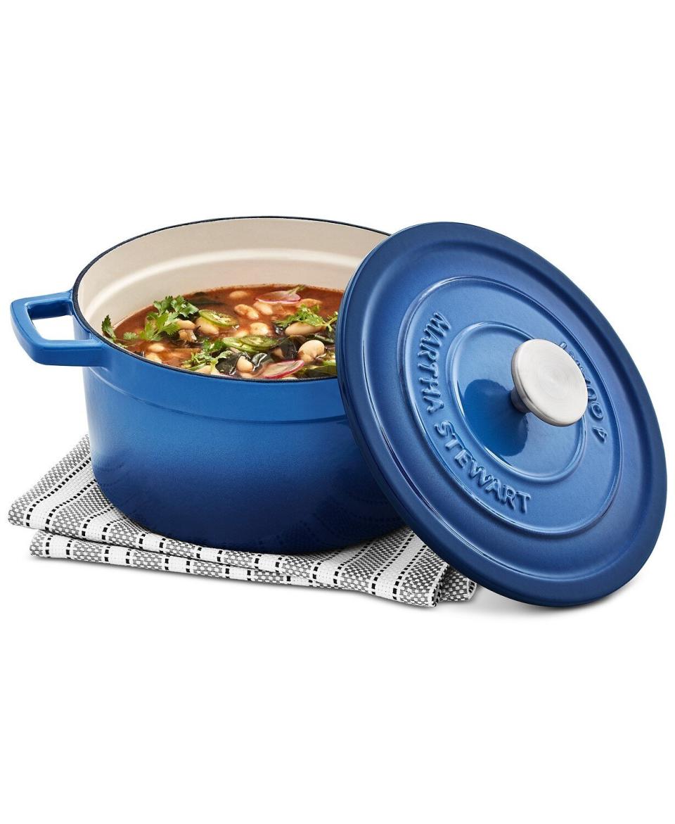 A fan favorite with HuffPost readers, we spotted this <a href="https://fave.co/3nu8kaj" target="_blank" rel="noopener noreferrer">Dutch oven</a> at more than 60% off. The enamel is meant to be easy to clean up and the handles are designed to have a generous grip. Now get cooking. <a href="https://fave.co/3nu8kaj" target="_blank" rel="nofollow noopener noreferrer">Originally $160, get it now on sale for $50 at Macy's</a>.