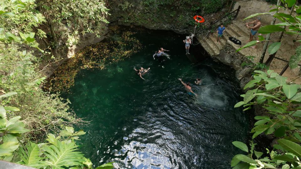 Puerto Morelos is know for its cenotes - deep sinkholes found throughout this part of Mexico. - CNN