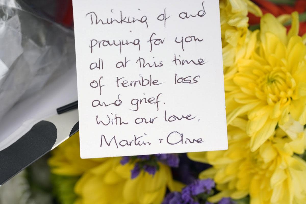 One of the tributes left at the scene of a tragic house fire on Kingsdale Drive in Bradford on Sunday morning. <i>(Image: PA)</i>