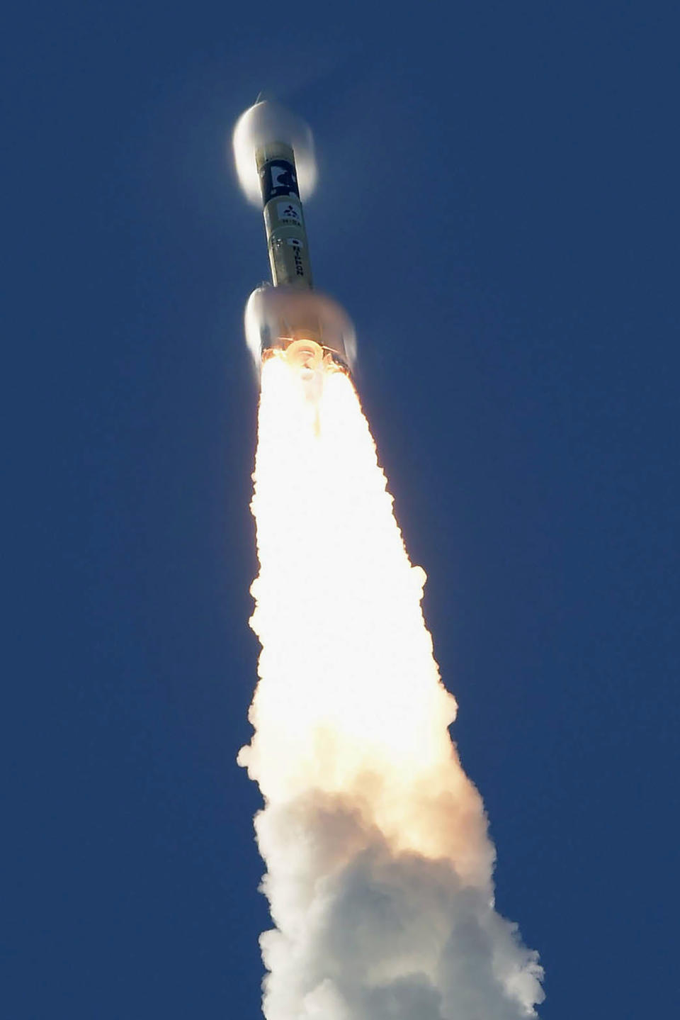 An H-IIA rocket with United Arab Emirates' Mars orbiter Hope lifts off from Tanegashima Space Center in Kagoshima, southern Japan Monday, July 20, 2020. A United Arab Emirates spacecraft rocketed away Monday on a seven-month journey to Mars, kicking off the Arab world’s first interplanetary mission. (Hiroki Yamauchi/Kyodo News via AP)