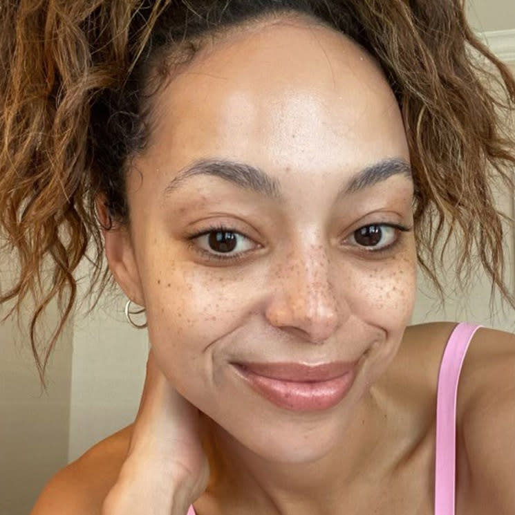 <p>A fresh-faced Amber Stevens West beams after her facial by celebrity esthetician Cynthia Marie at the Image Skincare Summer Spa Day at the Beverly Hills Hotel Wednesday.</p>