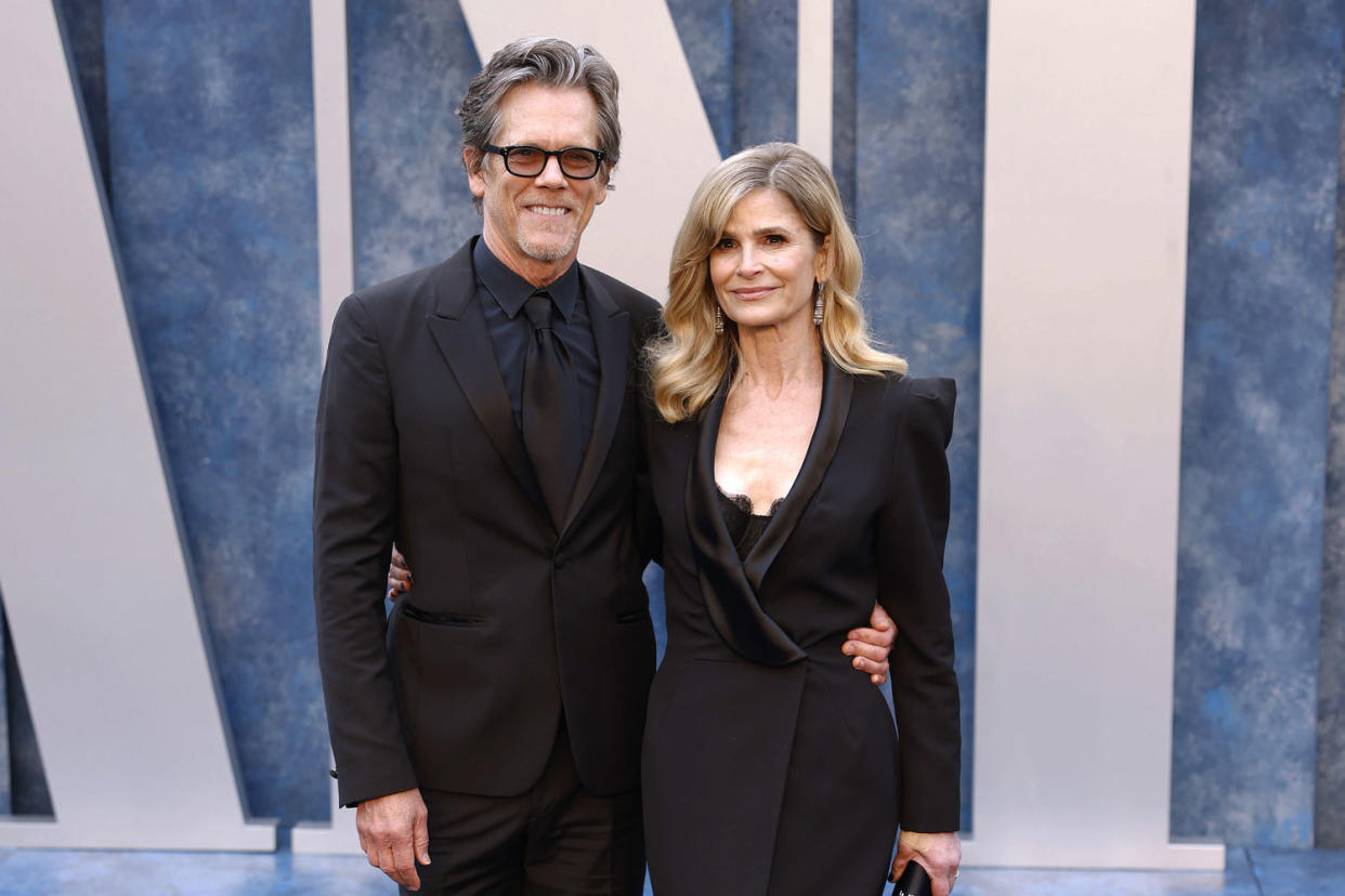 Kevin Bacon and Kyra Sedgwick attend the 2023 Vanity Fair Oscar party dinner. (Robert Smith / Patrick McMullan via Getty Images)