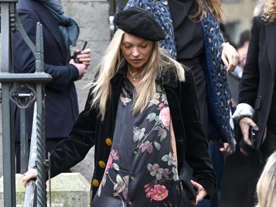Kate Moss attends a memorial service to honour and celebrate the life of Dame Vivienne Westwood at Southwark Cathedral (Getty Images)