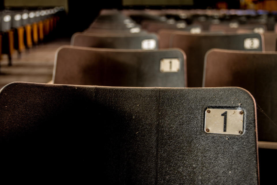 <p>A close-up view of seats in the auditorium. (Photo: Leland Kent/Caters News) </p>