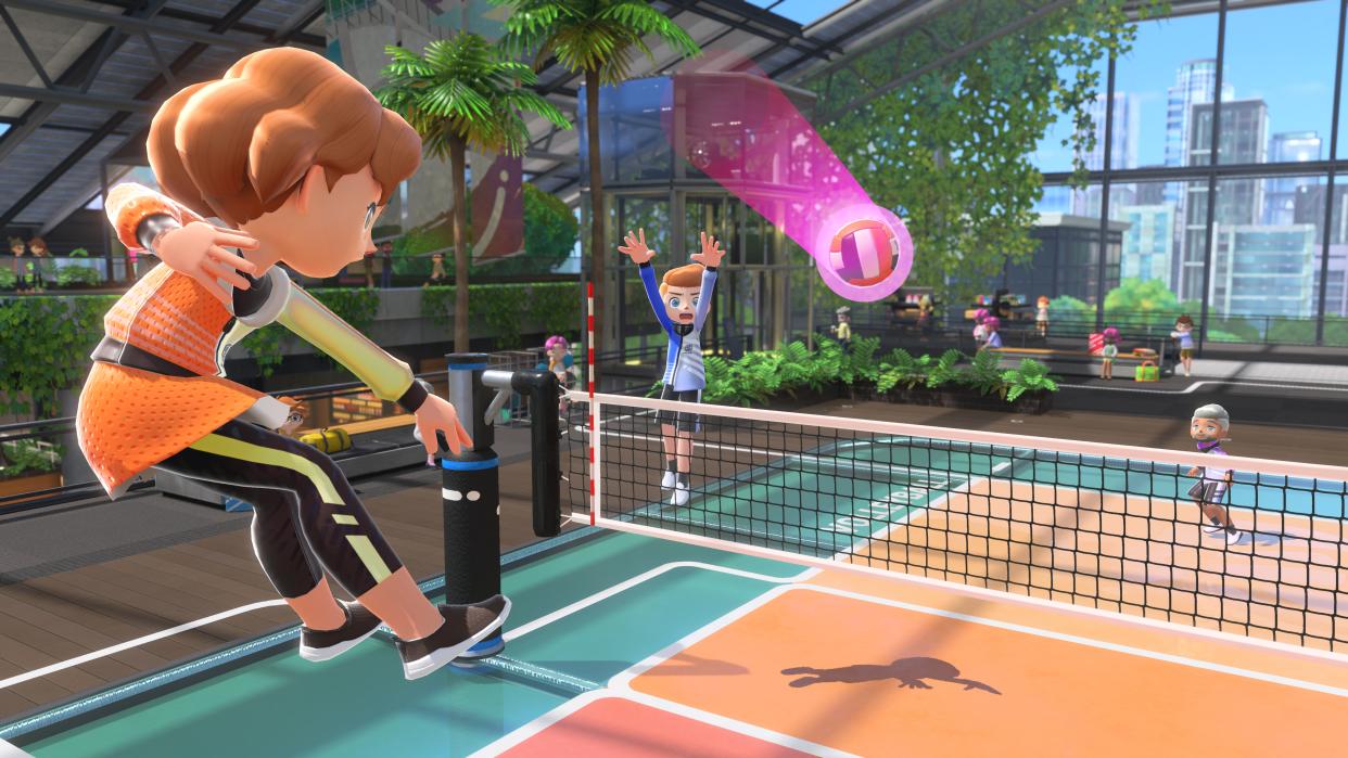 Nintendo character playing volleyball