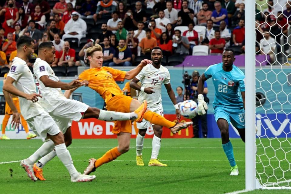 De Jong added the second for the Netherlands (AFP via Getty Images)