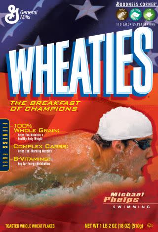 Michael Phelps on the Wheaties box.