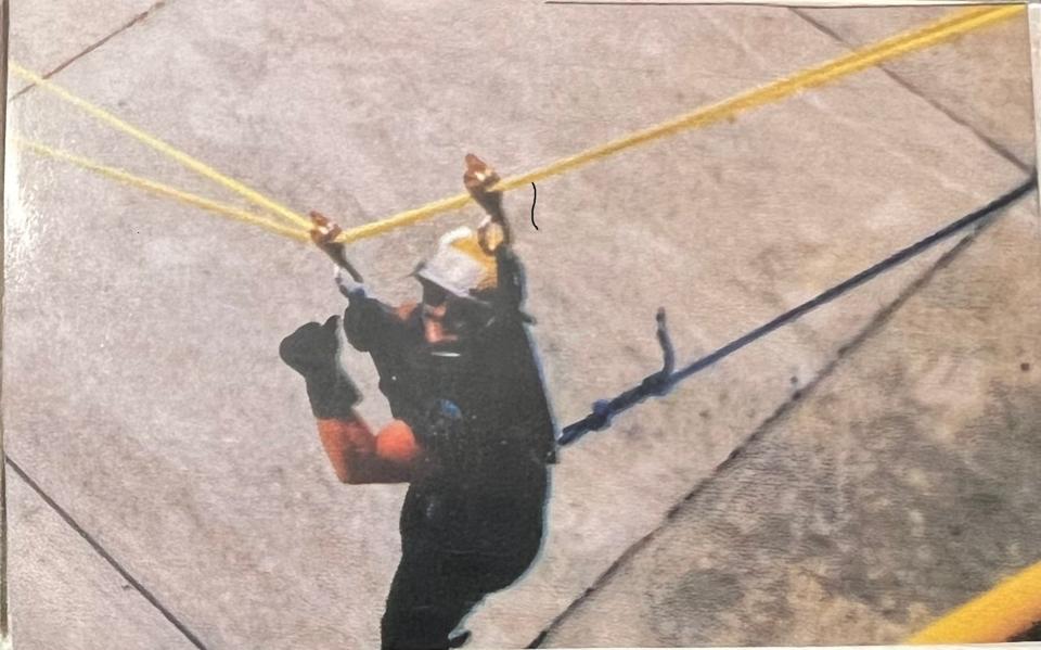 Tony Tadlock Sr. in firefighter training at Mississippi State.