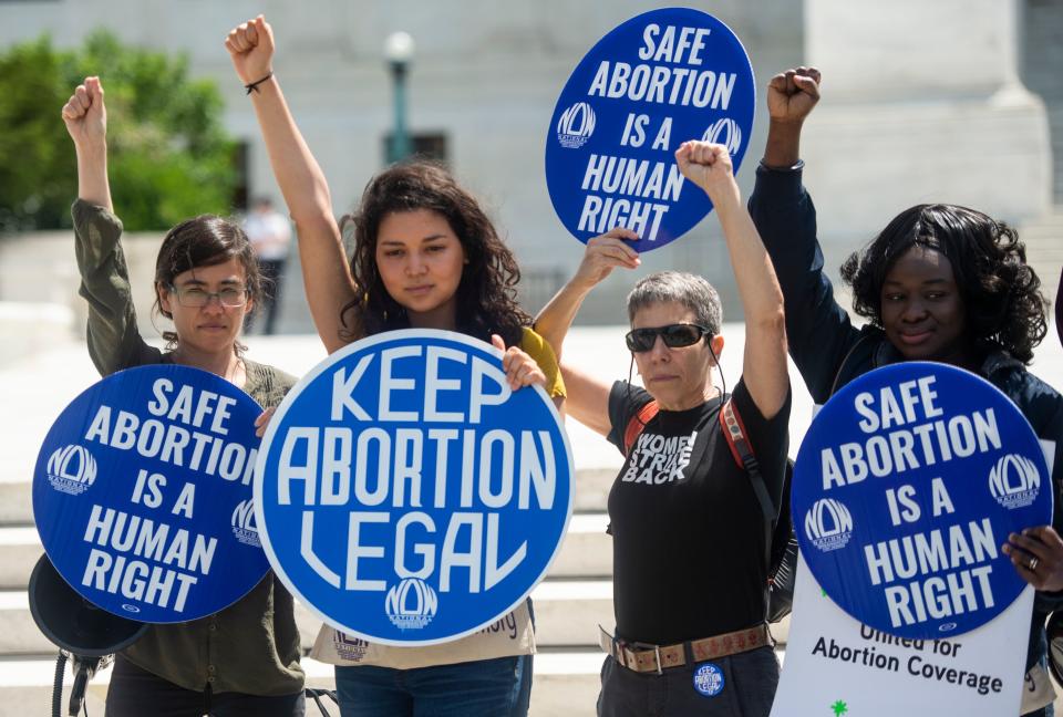 Abortion rights activists rallied in front of the US Supreme Court in Washington, DC, in May 2019 after the state of Alabama passed the country's most restrictive abortion ban. (Photo: ANDREW CABALLERO-REYNOLDS/AFP via Getty Images)