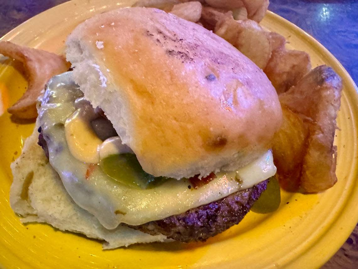 A pepper jack cheeseburger with jalapenos is on the limited holiday menu at Campo Verde. Bud Kennedy/bud@star-telegram.com