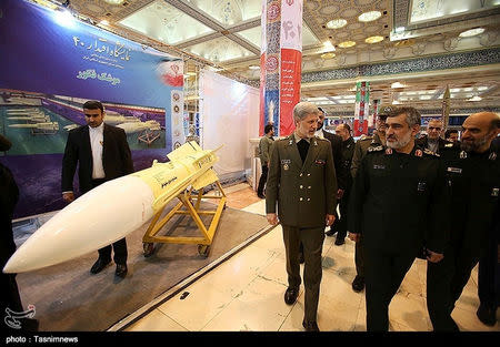 Iran's Defence Minister Amir Hatami walks at an exhibition in Tehran, Iran, Faberuary 2, 2019. Tasnim News Agency/Handout via REUTERS