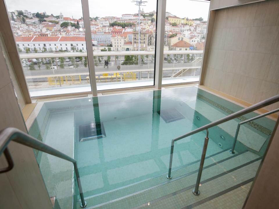 empty thermal pool in  Silversea's Silver Ray cruise ship