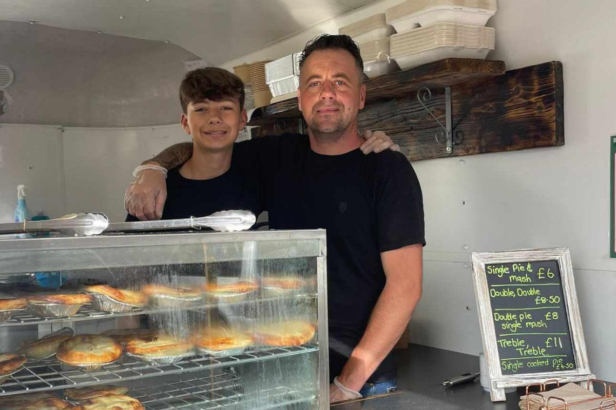 Marley's Pie & Mash owner Tony Cattano with his son <i>(Image: Marley's Pie & Mash)</i>