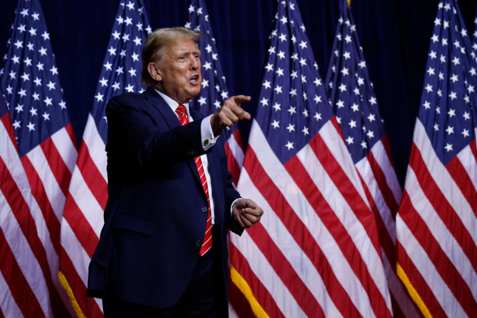 Former President Donald Trump at a campaign rally on March 9, 2024, in Rome, Georgia. (Photo by Chip Somodevilla/Getty Images)