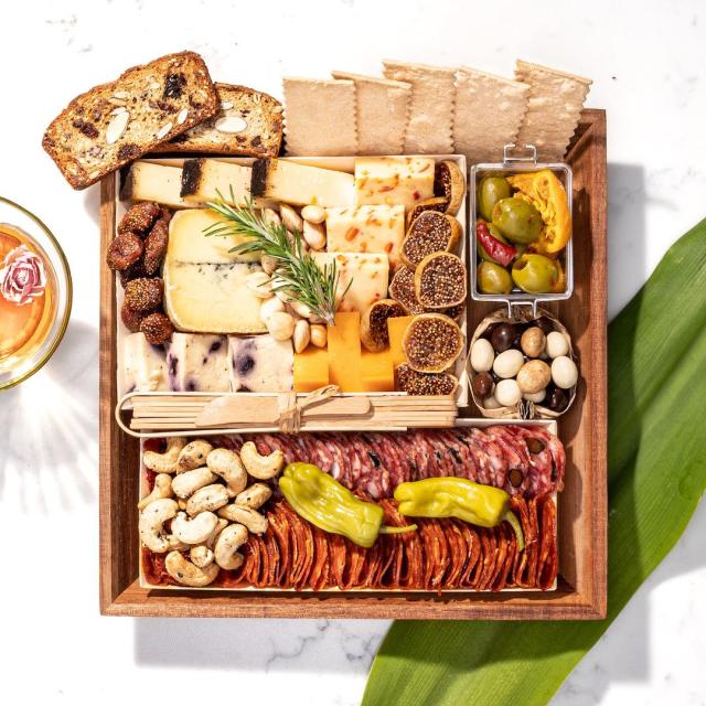 I made a Charcu-To-Go/Snackle Box for a bachelorette party this weekend.  (Total is 5x what's pictured here.) : r/CharcuterieBoard